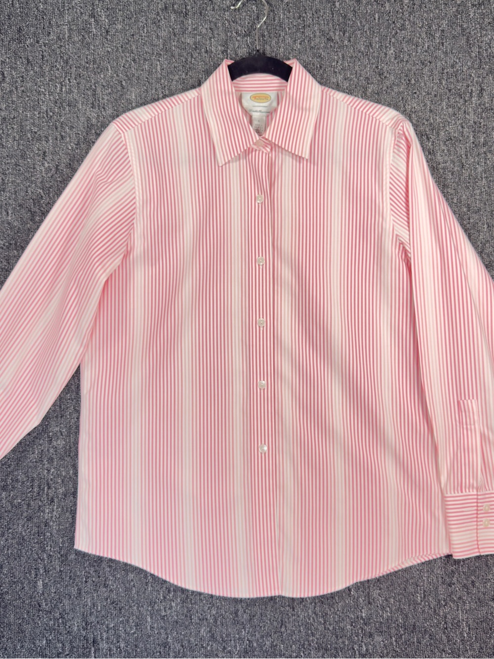 Talbots Pink and White Striped Women's Dress Shirt 100% Cotton